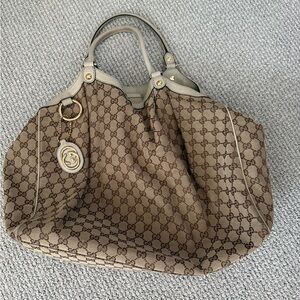 GUCCI GG CANVAS SUKEY TOTE BAG (LARGE SIZE)